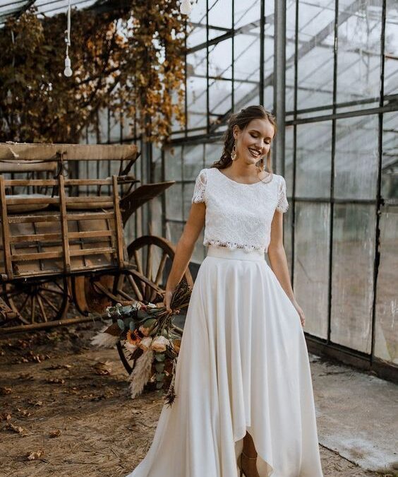 Vestido de novia dos piezas