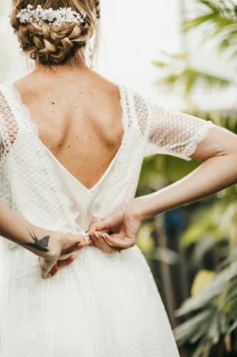 Vestido de novia boho con encaje